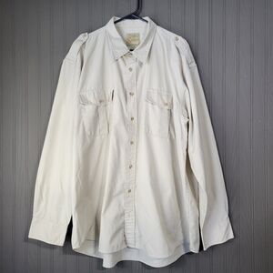 Cabela's Safari Series Button Down Shirt Long Sleeve Tan Men's 2XL Tall/Long
